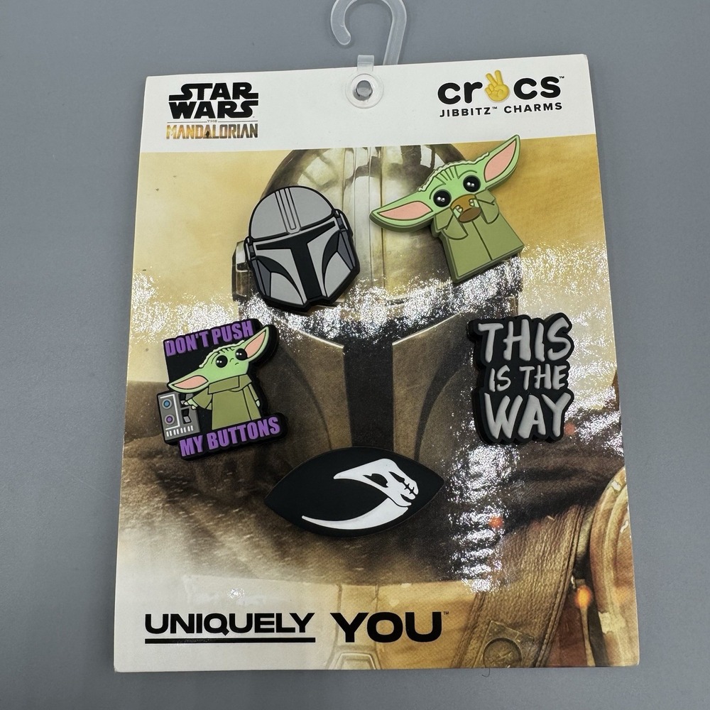 LIMITED RUN: Crocs Star Wars Mandalorian Jibbitz Shoe Charms Set (5 Pack)